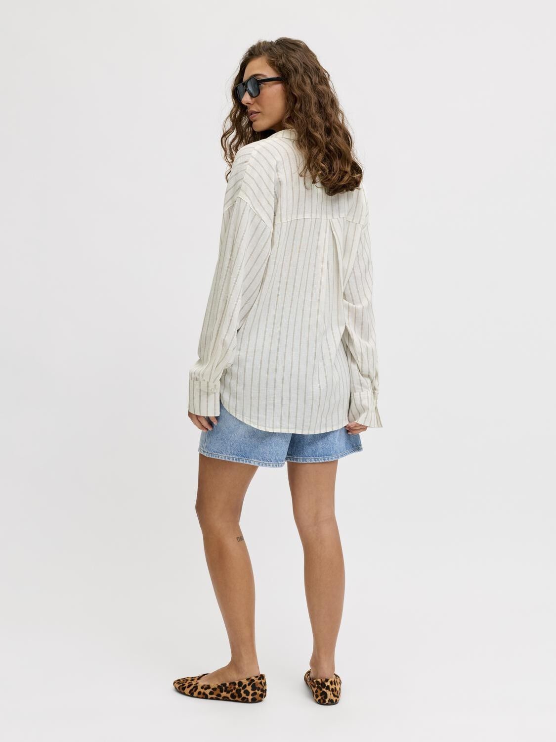 Jxalmira Linen Blend Ls Shirt Wvn Ln