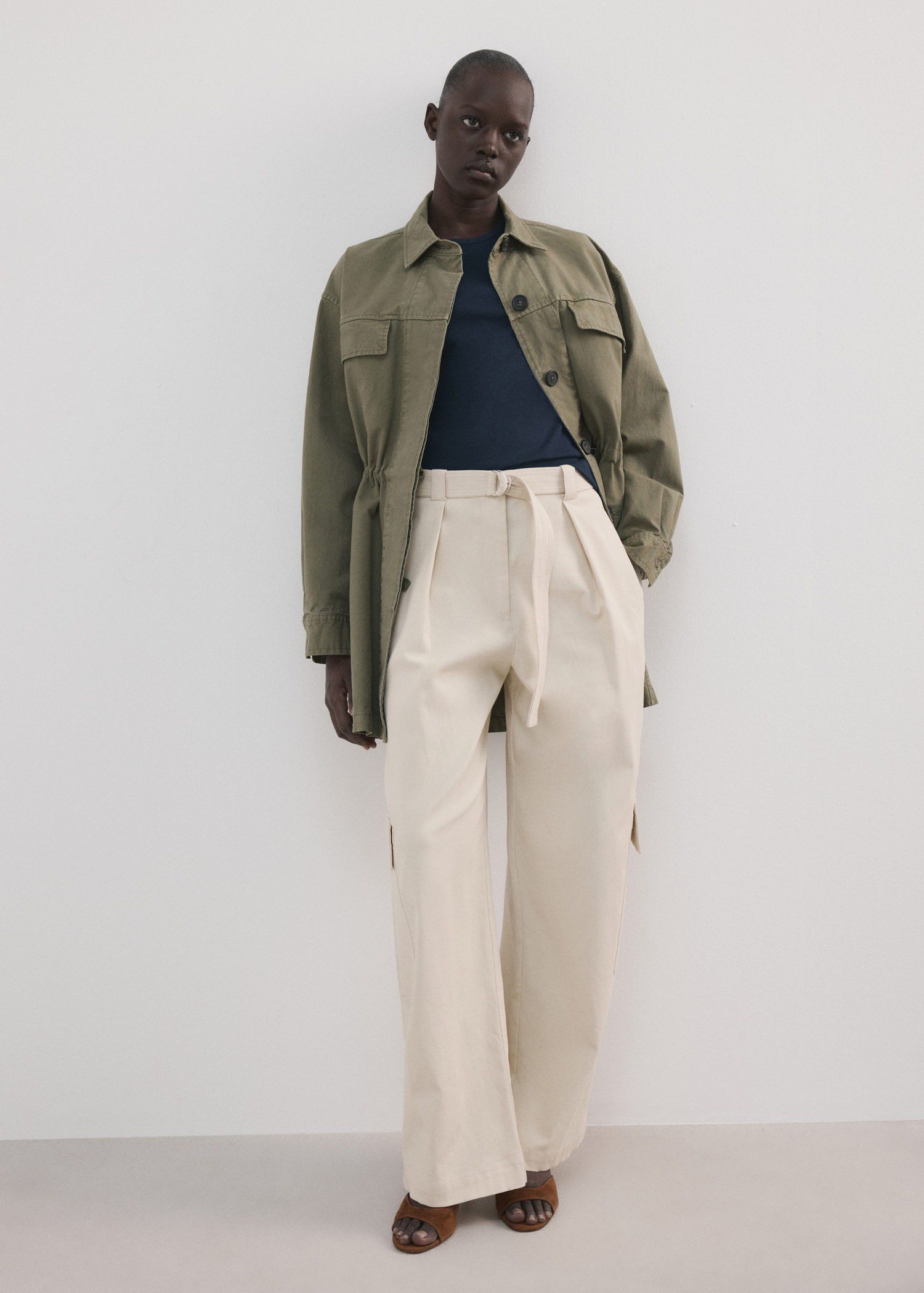 Short-sleeved cotton-blend t-shirt