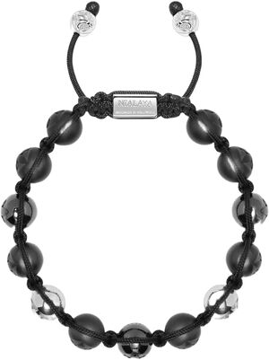 Men's Beaded Bracelet with Matte Black, Glossy Black Ceramic