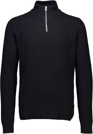 Recycle cabel knit half zip