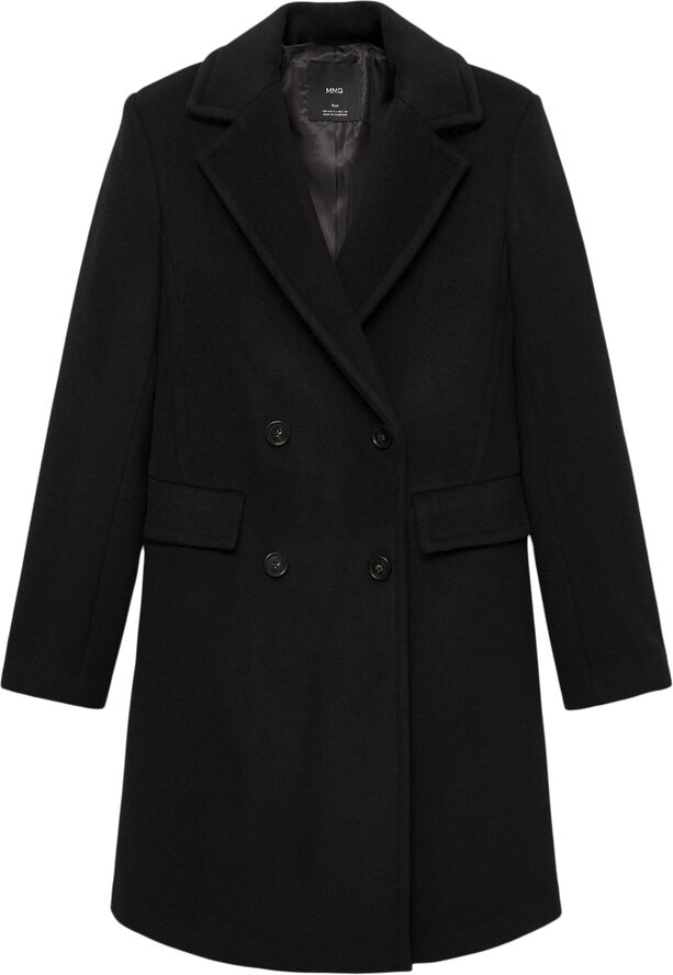 Double-breasted wool coat