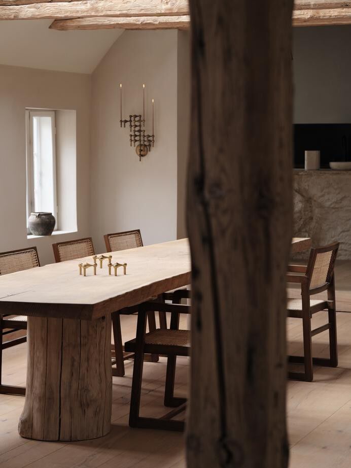 Nagel candle holder set with 3 pcs - brushed brass