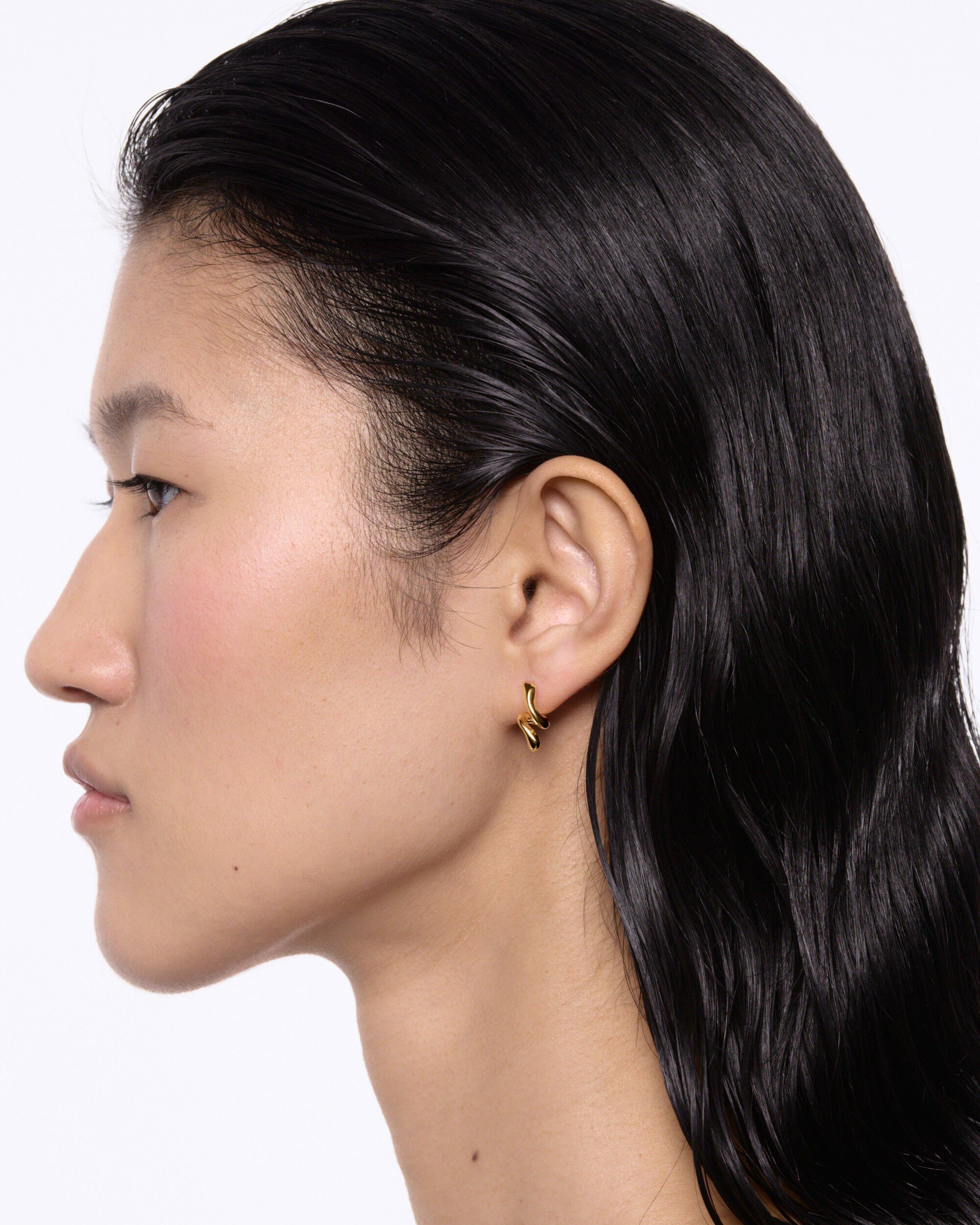 Coil Curl Studs Gold - PAIR