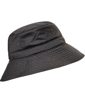Svart bucket hat i syntettyg