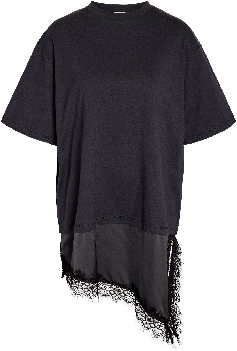 Nmfilla S/S Oversize Satin Lace T-Shirt