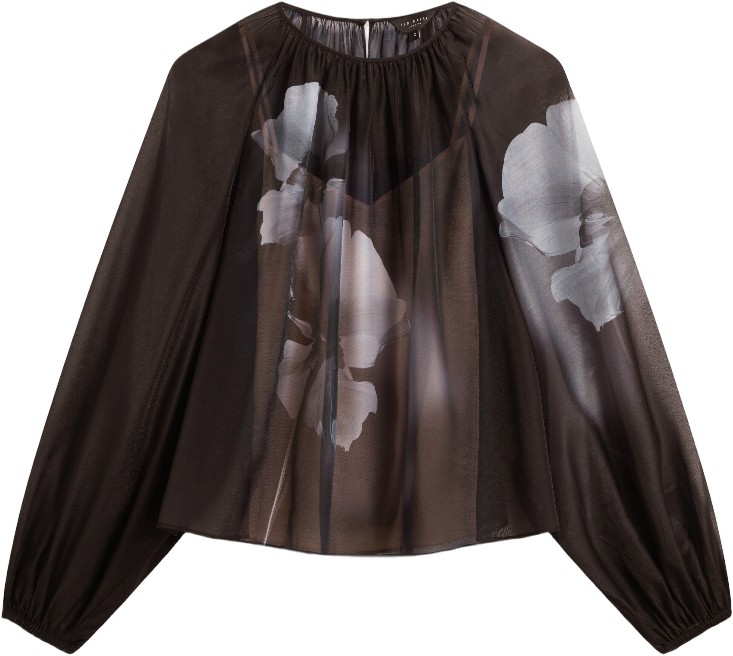 PLAAZA Puff Sleeve Blouse With Orga