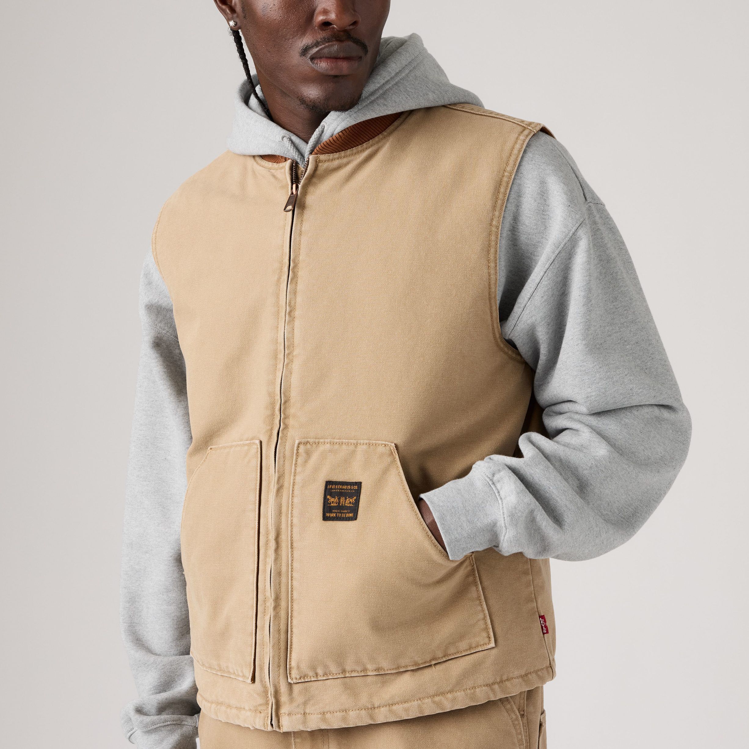 SANSOME VEST TIGERS EYE CANVAS