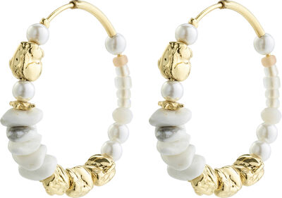 FORCE hoop earrings white/gold-plated