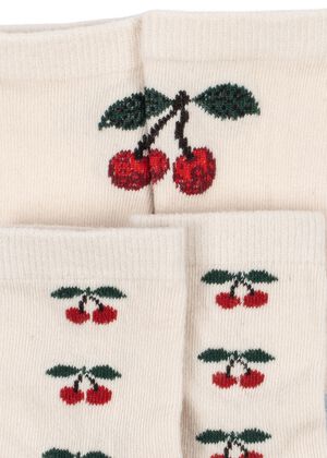 2 PACK JACQUARD CHERRY SOCKS