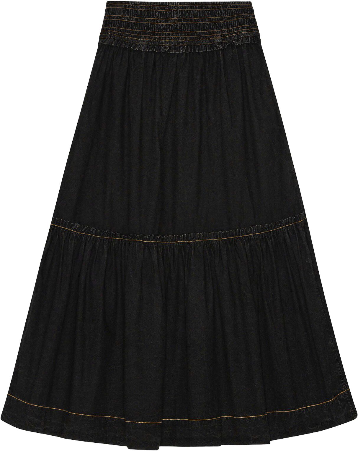 Garment Dyed Cotton Smock Maxi Skir