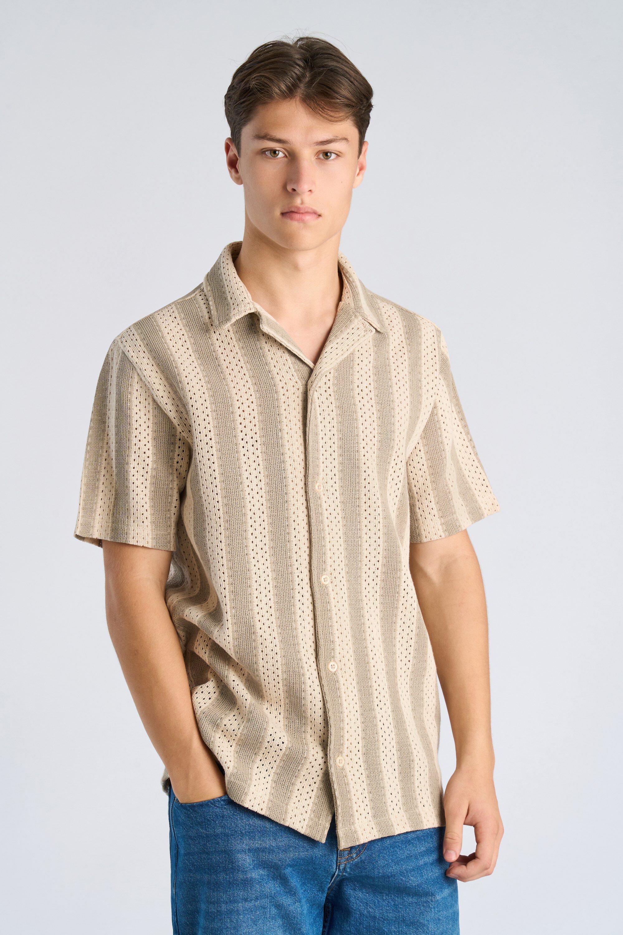 Bold striped resort shirt S/S