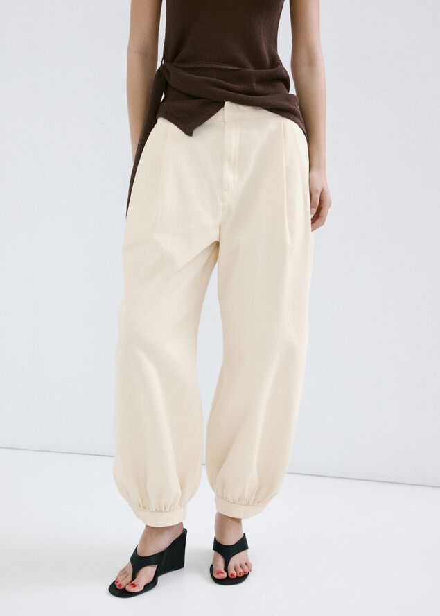 Mid-rise balloon jeans