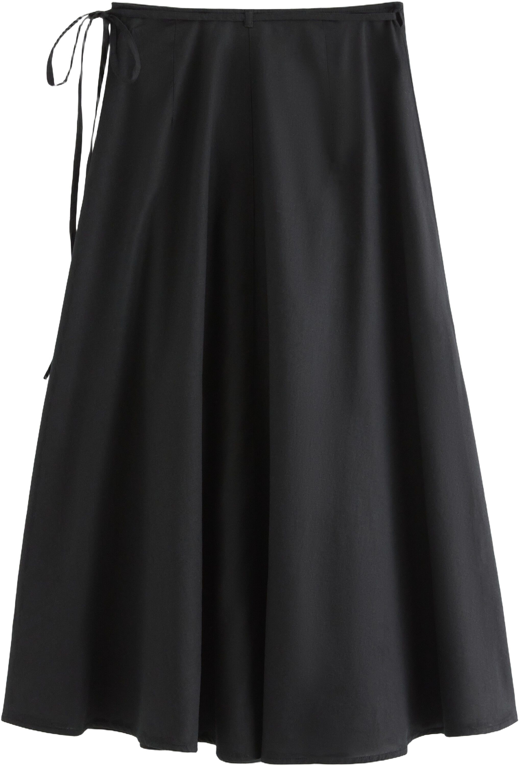 Flowy wrap skirt in a soft linen bl