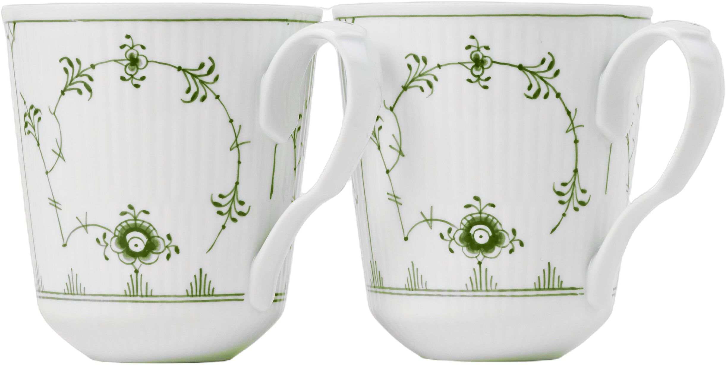 Green Fluted Pl Cup 38cl 2pc