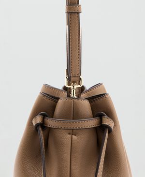 Faux-leather bucket handbag