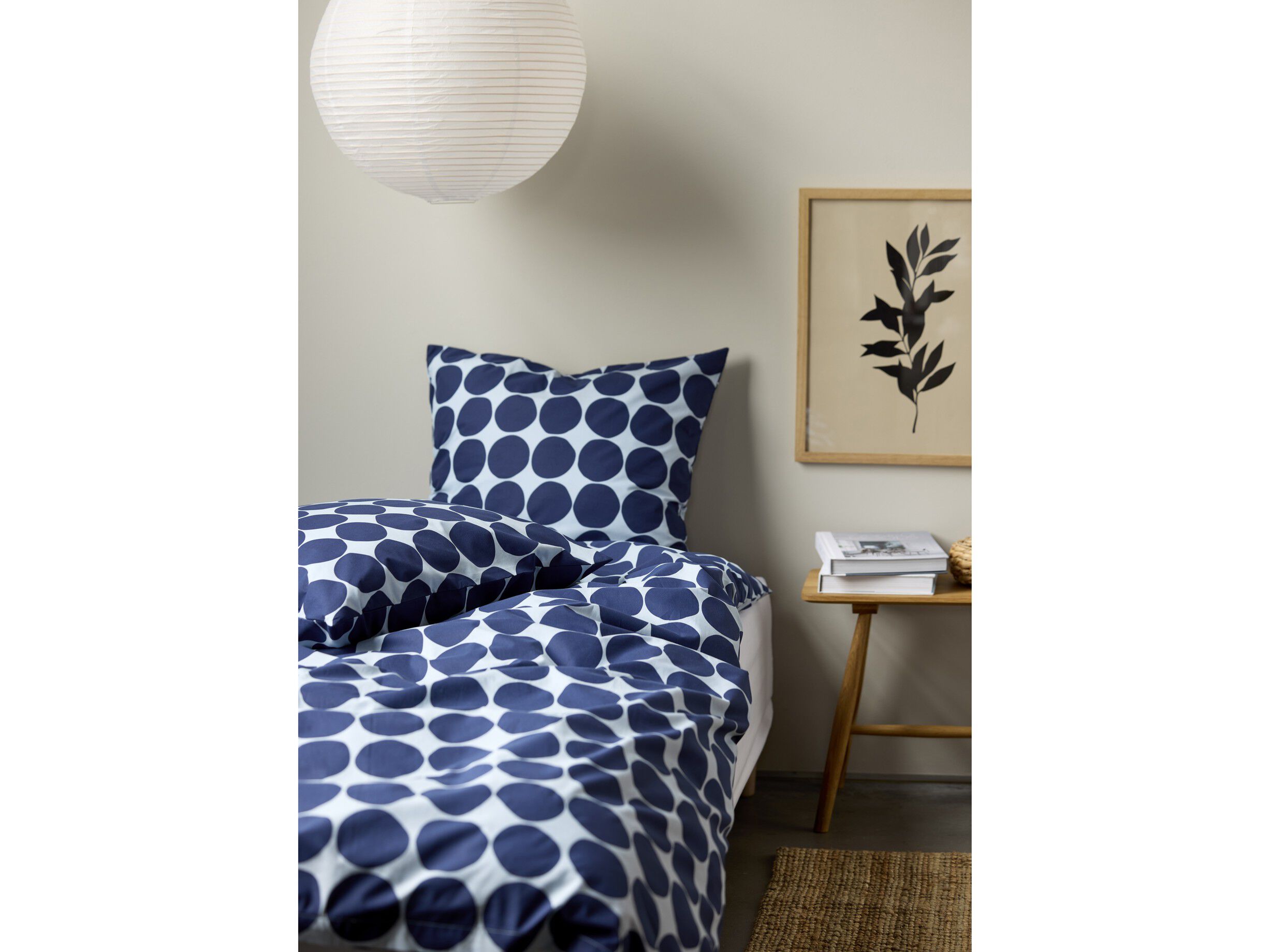 P&aring;slakanset 140 x 220 cm Bubbles Linen blue 100% Bomull