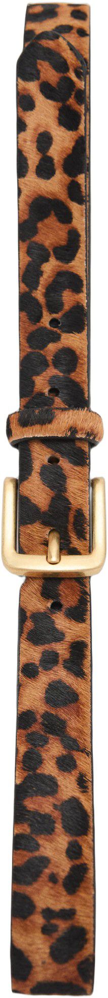 Animal print leather belt