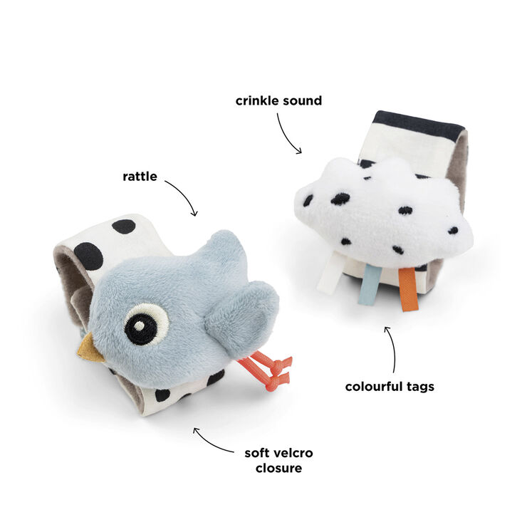 Håndledsranglesæt 2 stk. Happy clouds Blå