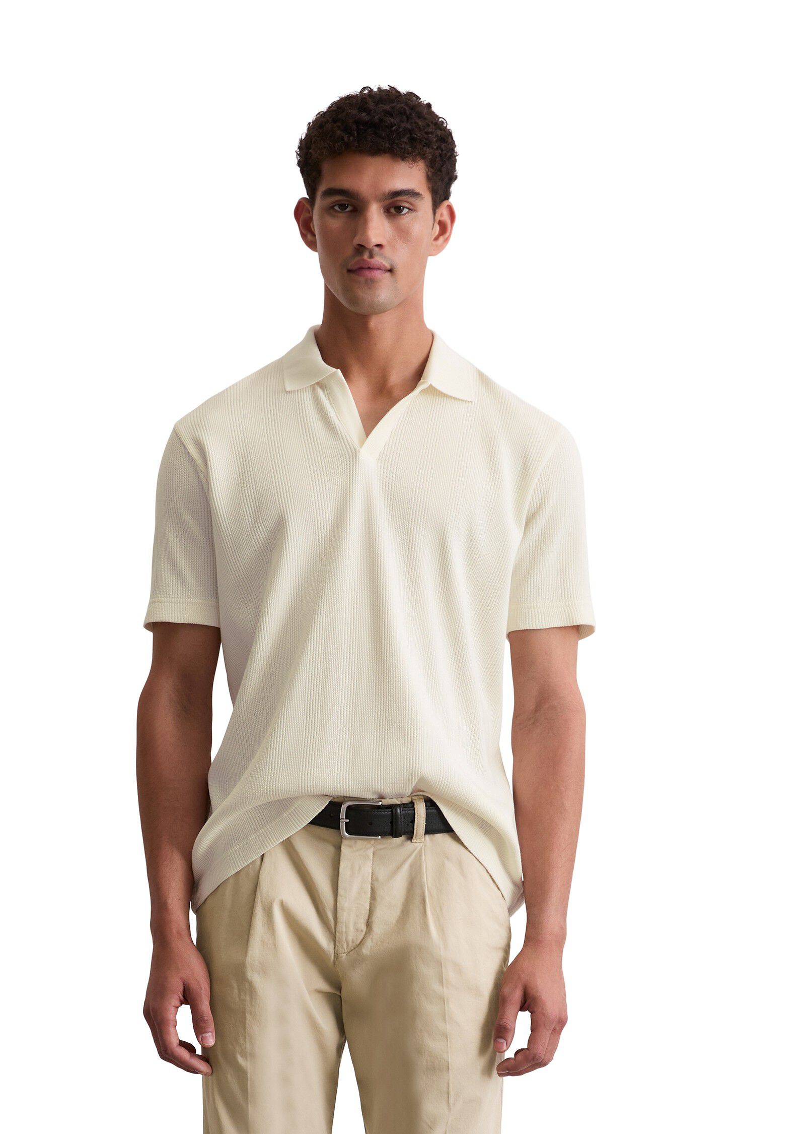 Polo shirt, short sleeve, ribbed co