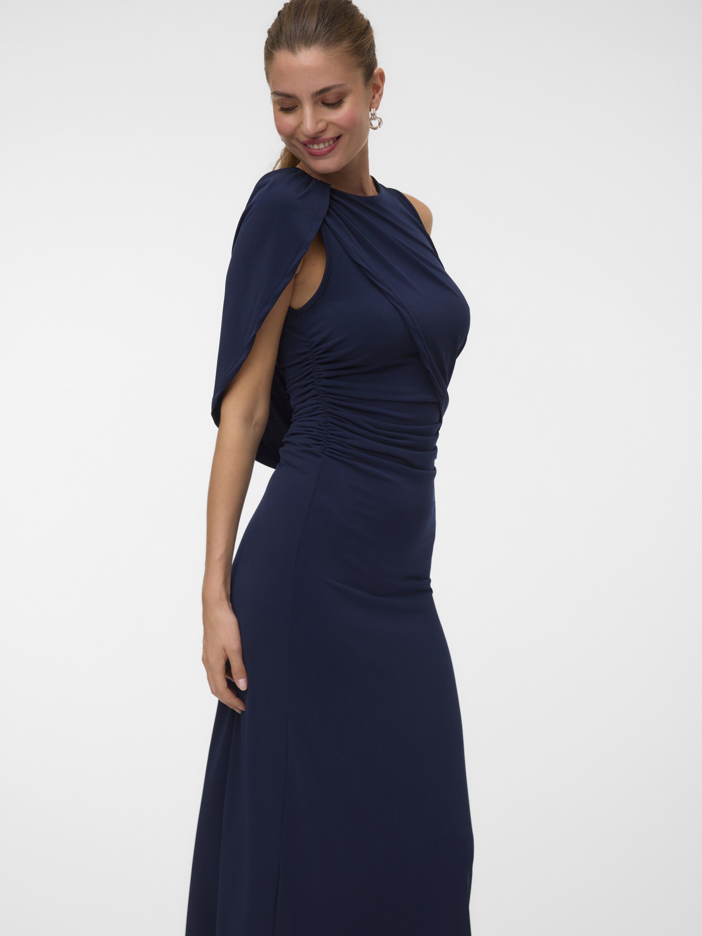 Awcampell Sl O-Neck Ankle Cape Dress