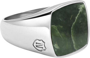Men's Stainless Steel Signet Ring with African Turquoise