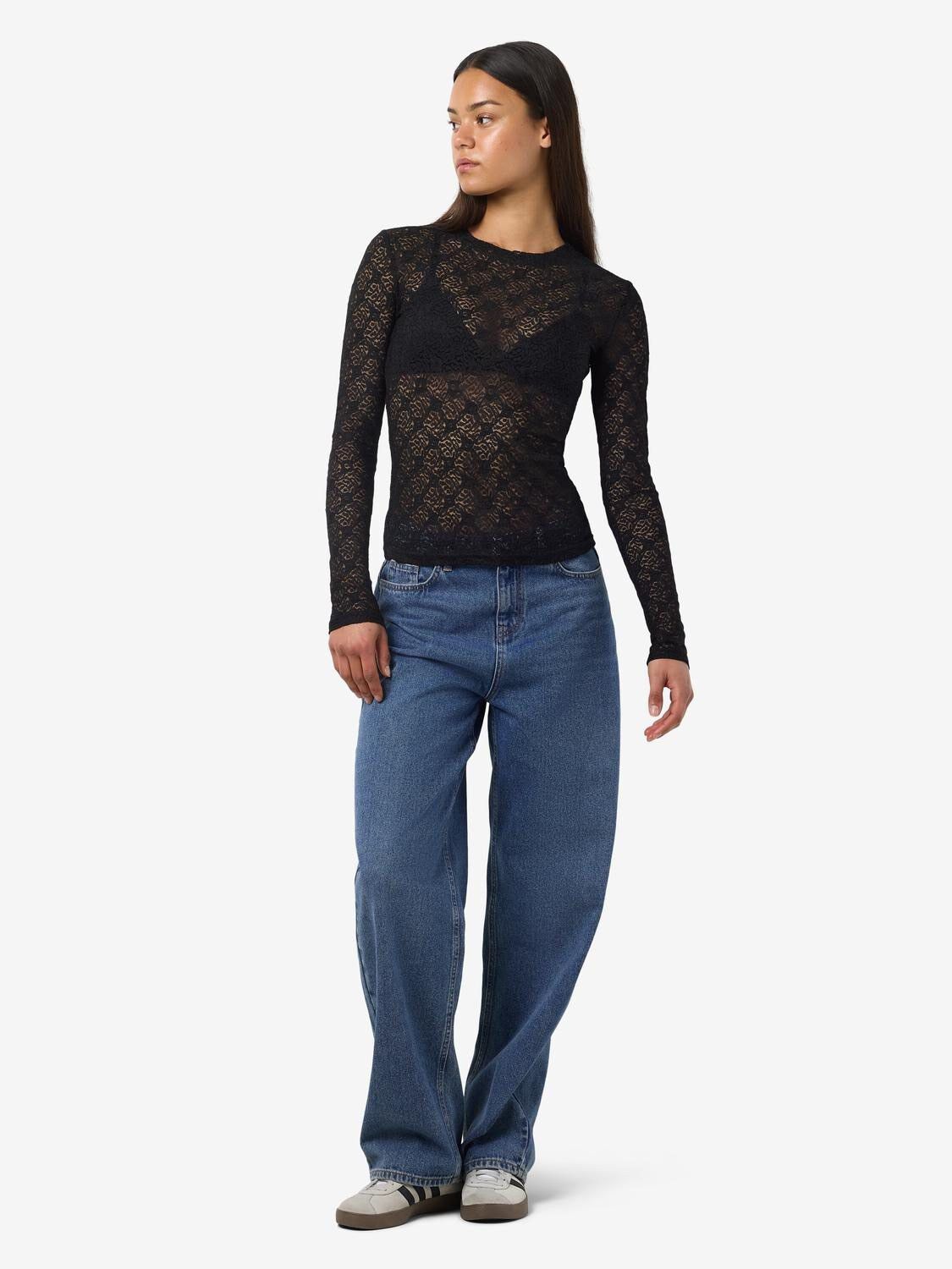 Nmjudith L/S Lace Top Noos