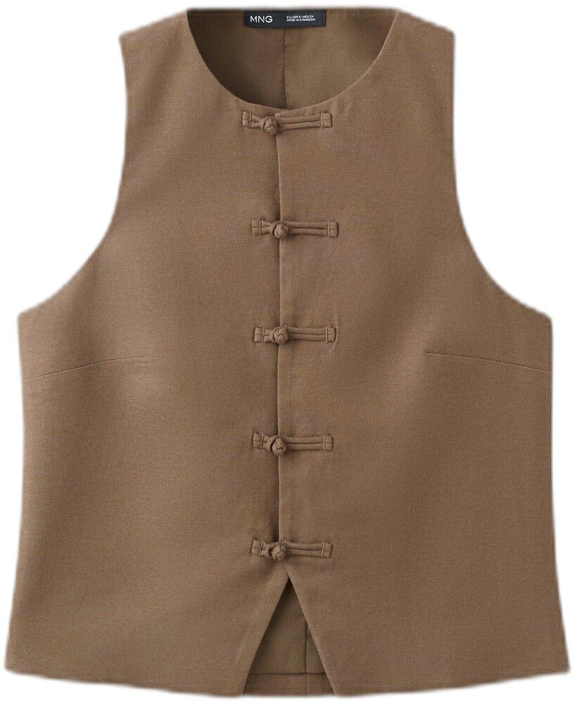 Linen-blend suit waistcoat