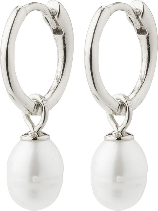 BERTHE recycled pearl hoop earrings silver-plated