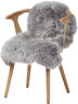 90cm-up New Zealand Sheepskin, Long Wool Light Grey 90x60