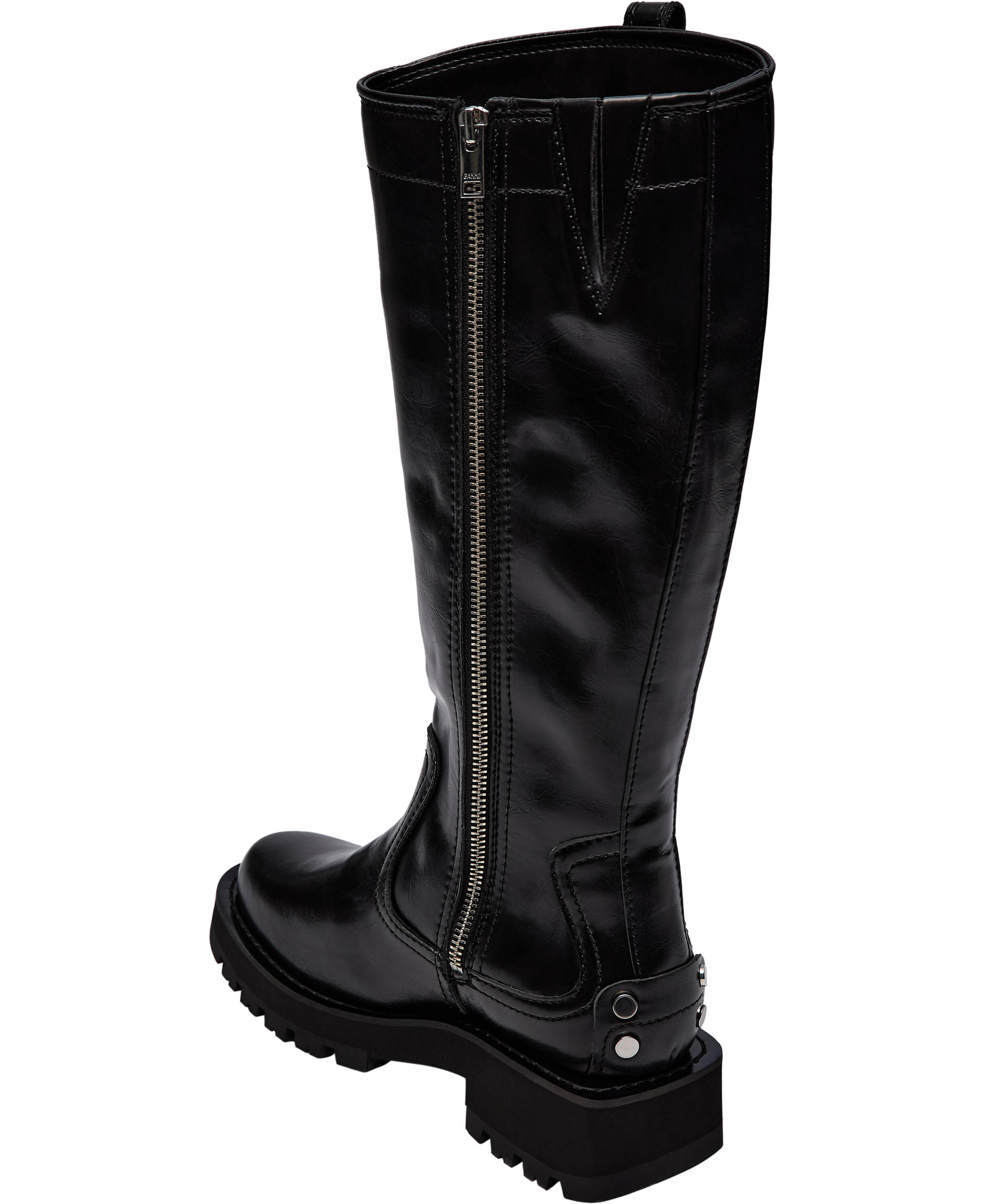 Studs High Boot Crinkle Oleatex