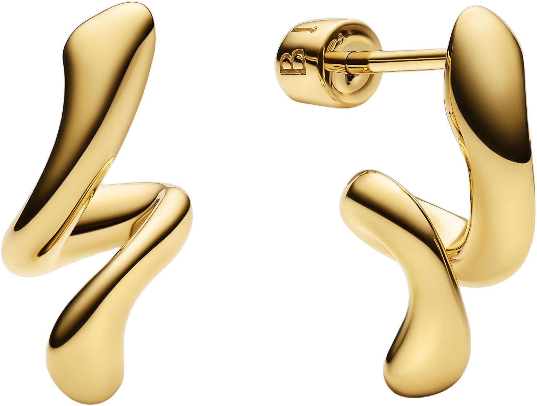 Coil Curl Studs Gold - PAIR