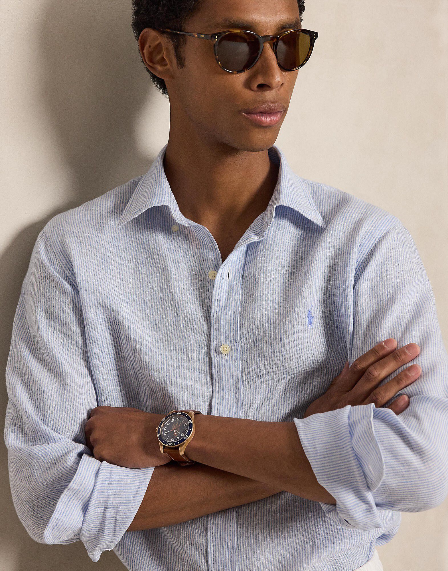 Custom Fit Striped Linen Shirt