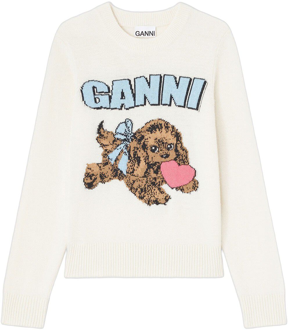 Graphic Wool Mix Fluffy Puppy Love