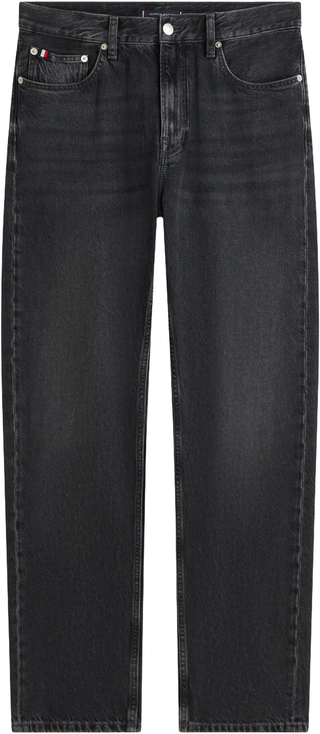 Dover Whiskered Regular Straight Leg Black Jeans