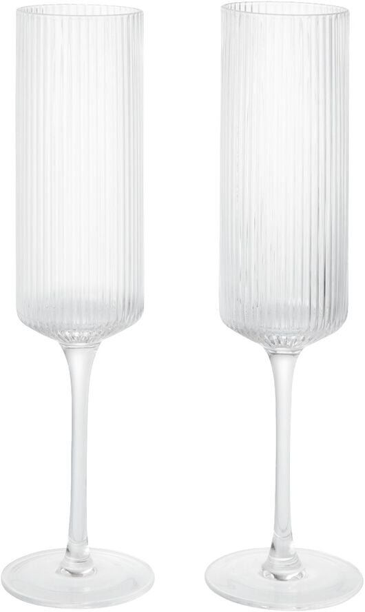Ripple Champagne Flutes - Set of 2 - Clear