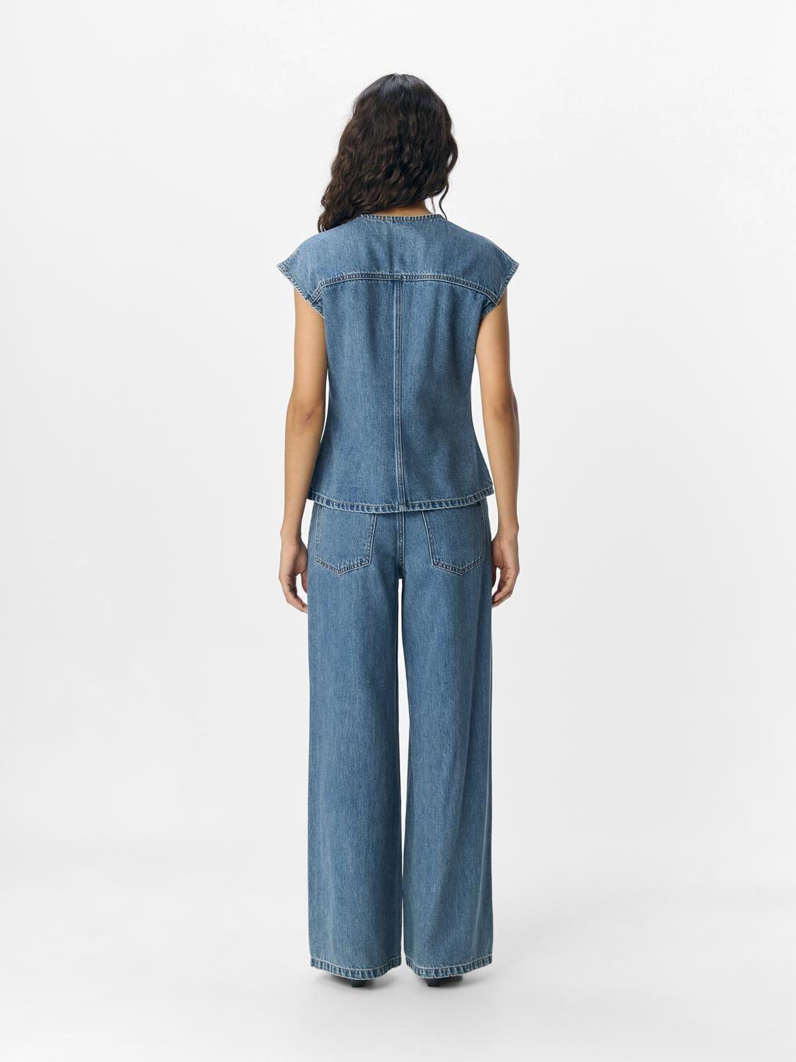 OBJDIVONA DENIM S/L WAISTCOAT 140