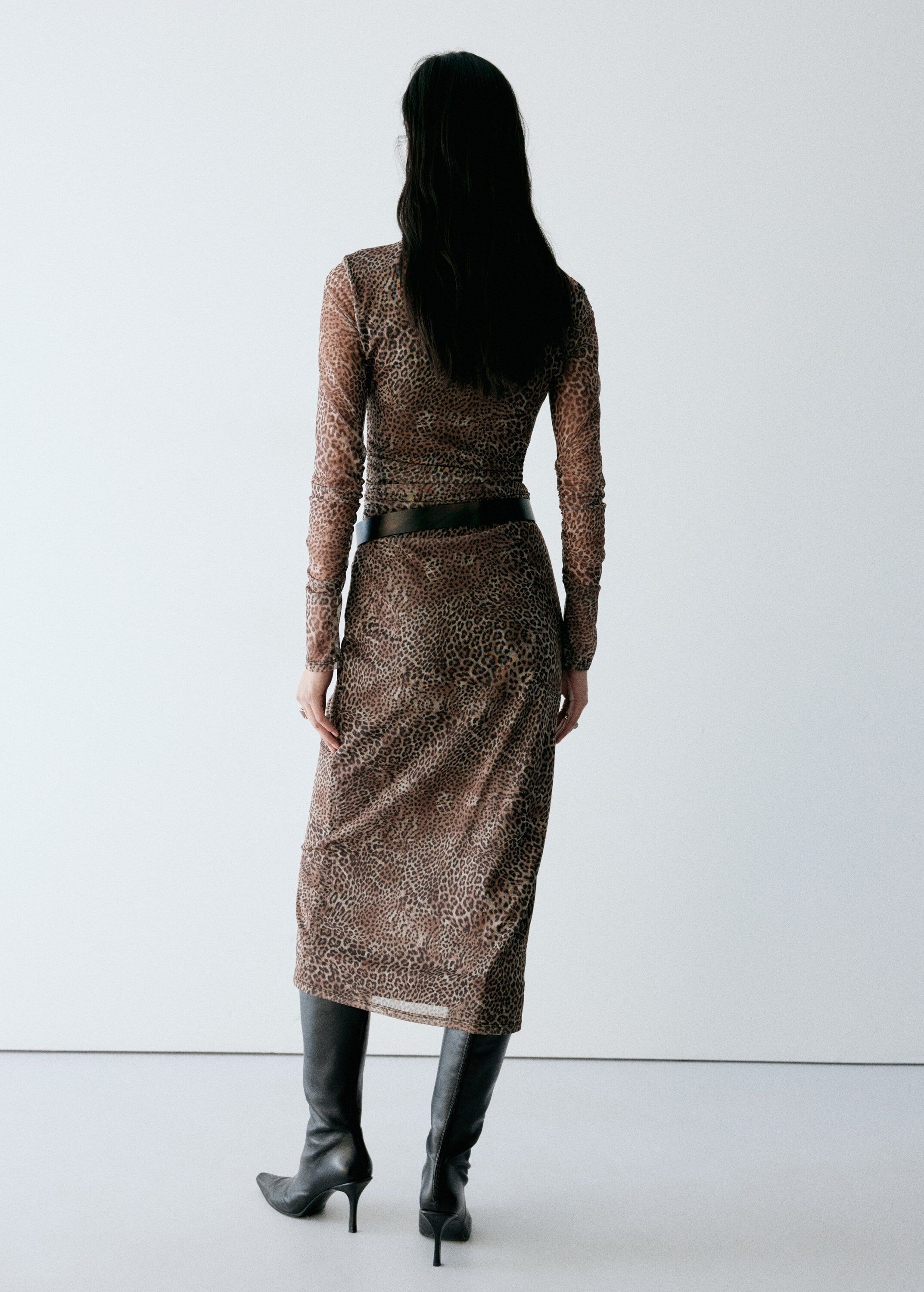 Animal print ruched dress
