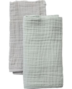 Leander Pusleunderlag, &Oslash;kologisk muslin, 2 pk. , Pearl grey /