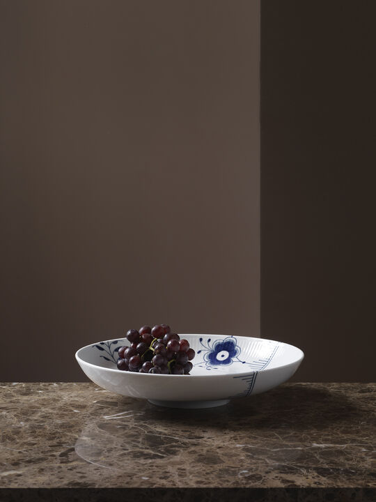 Blå Mega Riflet 34 cm Fad