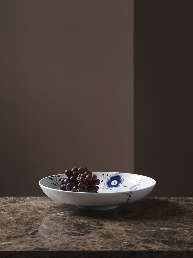 Blå Mega Riflet 34 cm Fad