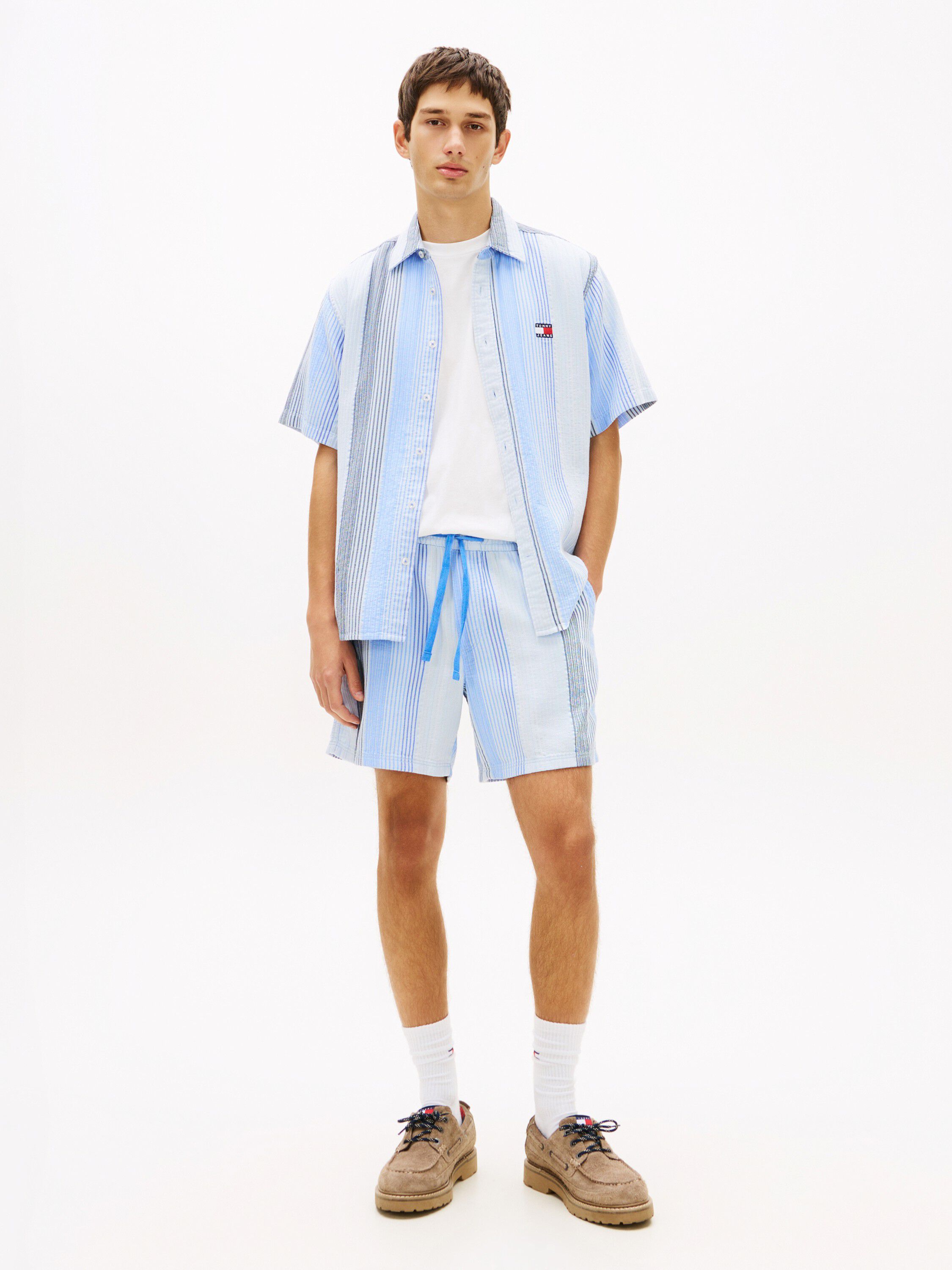 Dobby Stripe Relaxed Shorts