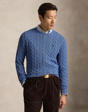 Cable-Knit Cotton Sweater