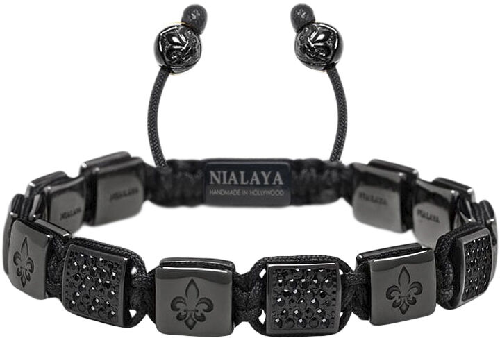Men's Ceramic Flatbead Bracelet in Black