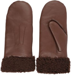 MATERA - FEMININE LEATHER MITTENS W/ CURLY SHEARLING