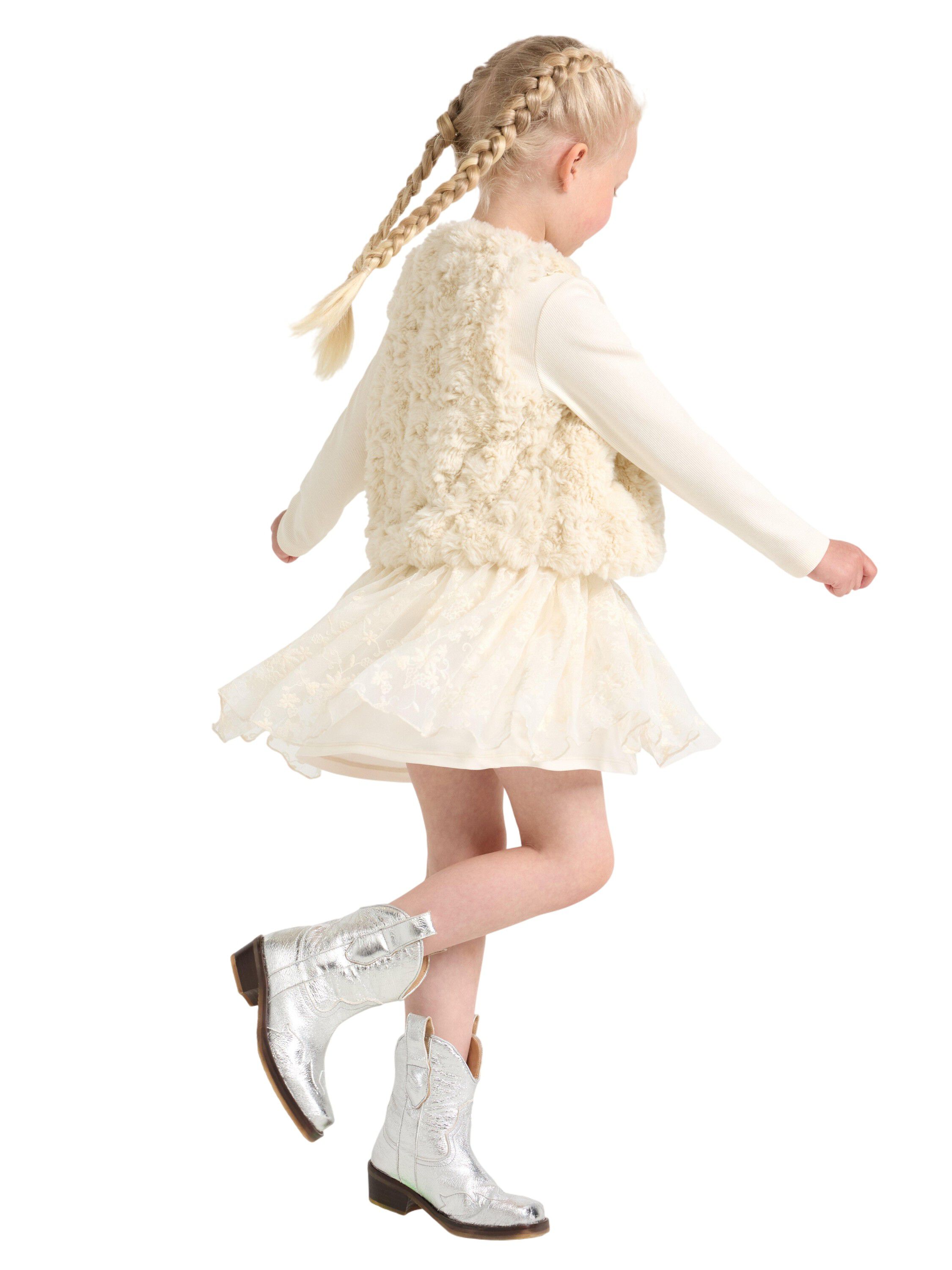 Jersey skirt with sheer lace and a