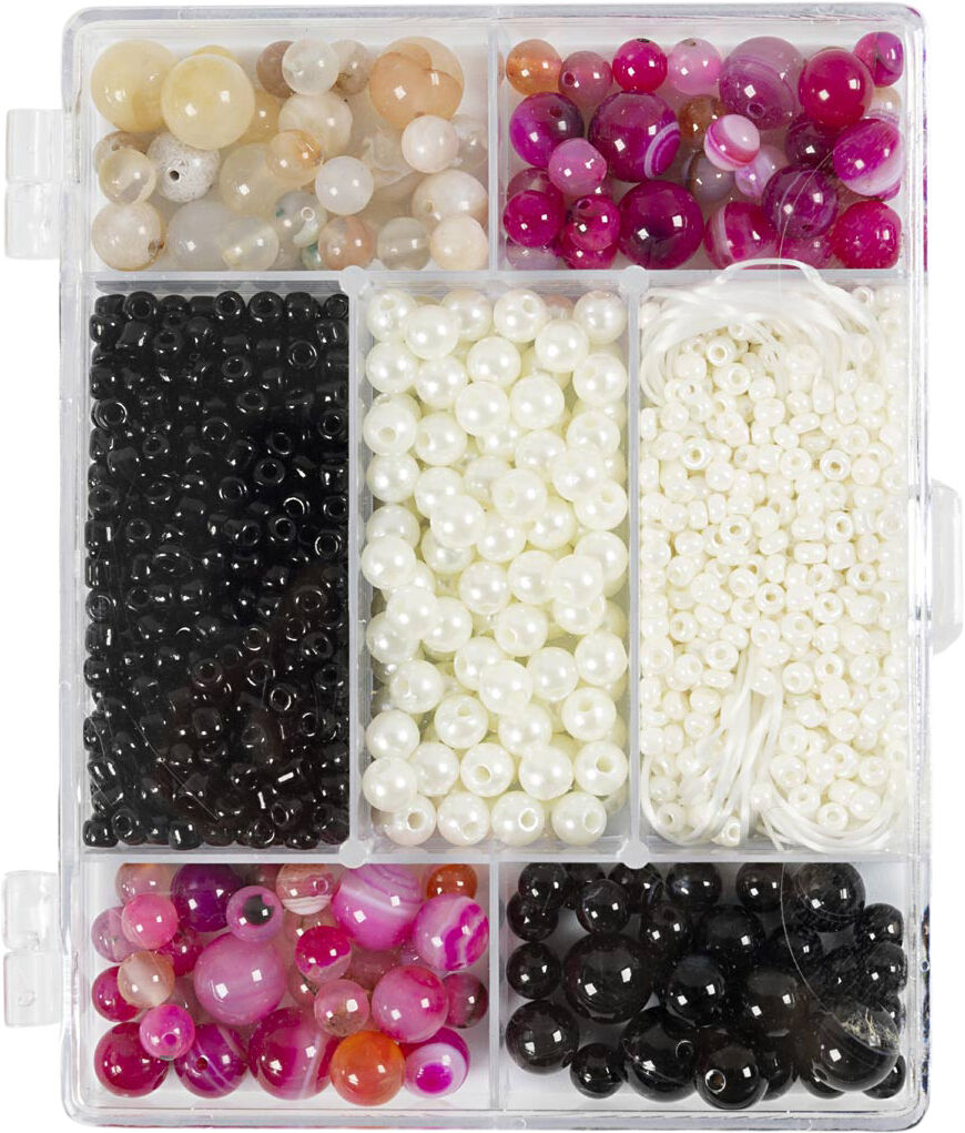 DIY Mix Smykker, Agater, str. 2,6-10 mm, hulstr. 0,8-1,8 mm.