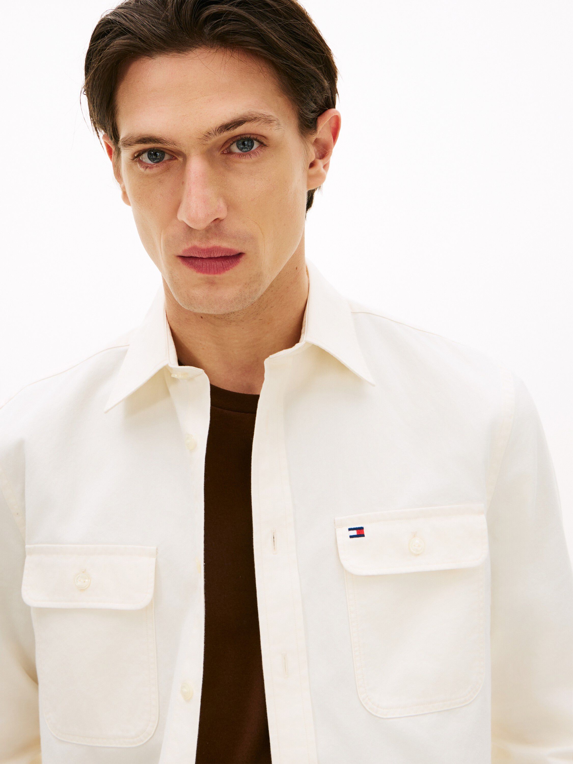 Regular Fit Brushed Twill Overshirt