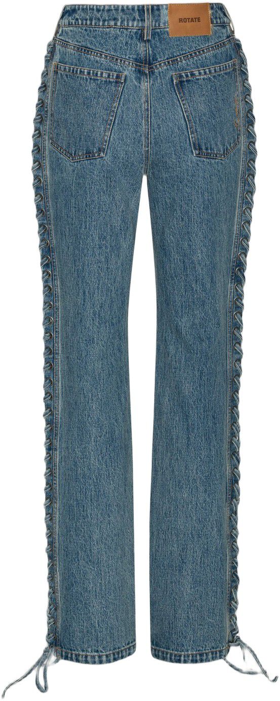 LACED STRAIGHT LEG JEANS