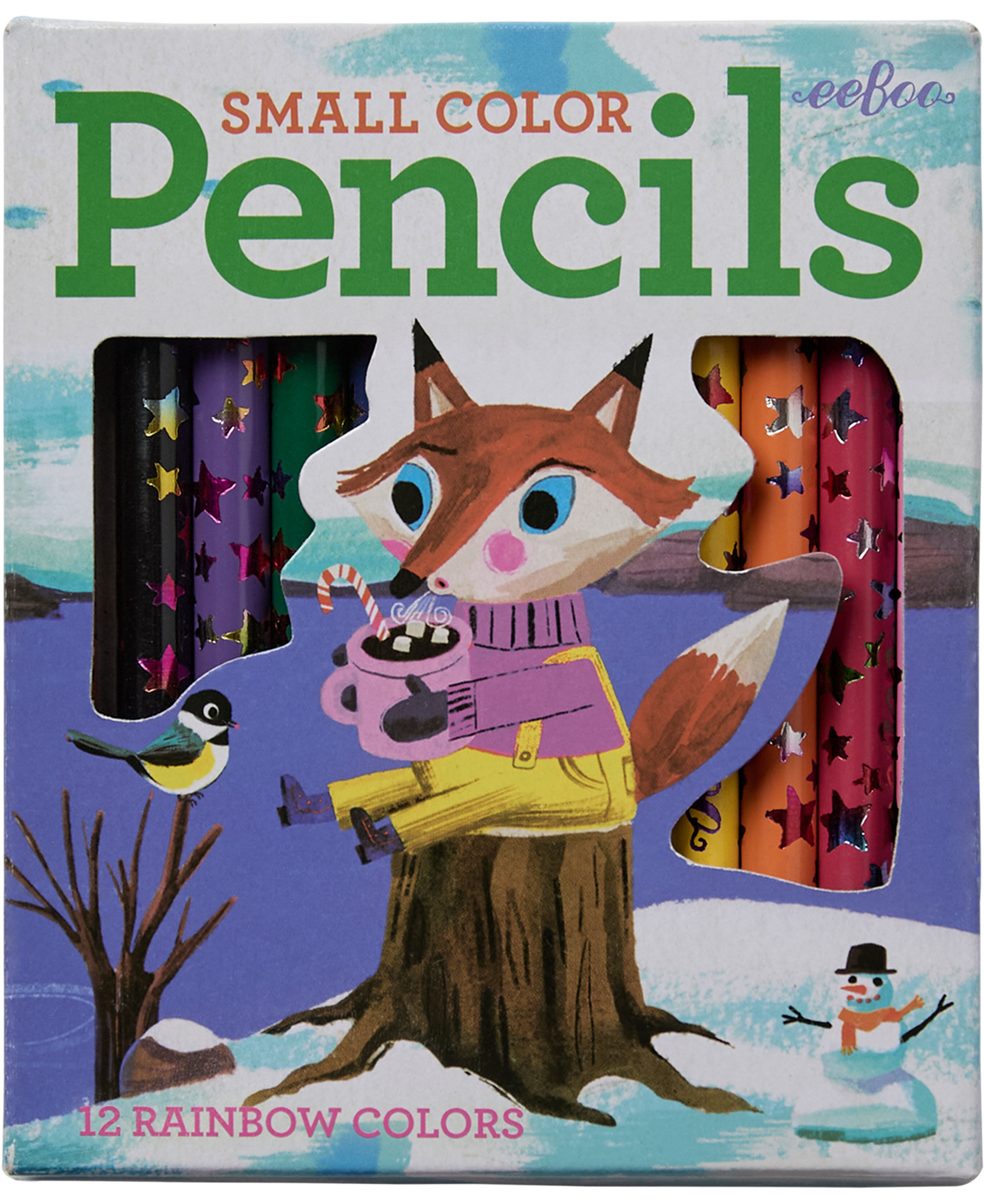 eeBoo - 12 Farveblyanter sm&aring; - Vintertid