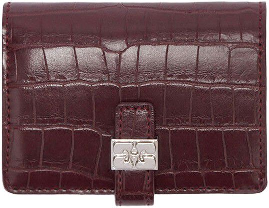 Slim Card Holder With Flap Croco